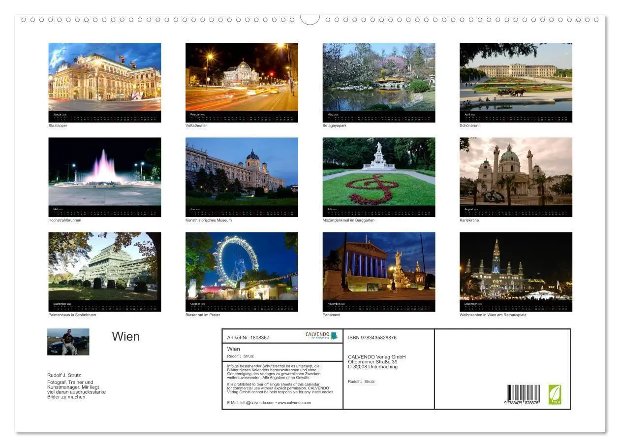 Bild: 9783435828876 | Wien (Wandkalender 2025 DIN A2 quer), CALVENDO Monatskalender | 2025