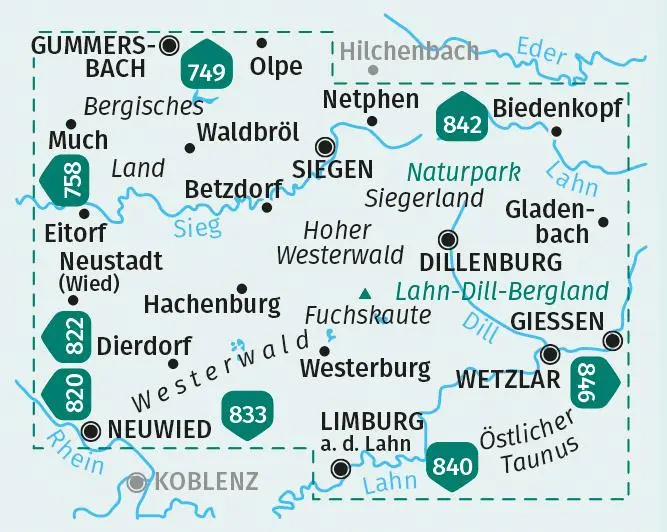 Bild: 9783991218876 | KOMPASS Wanderkarten-Set 847 Westerwald, Siegen, Naturpark...
