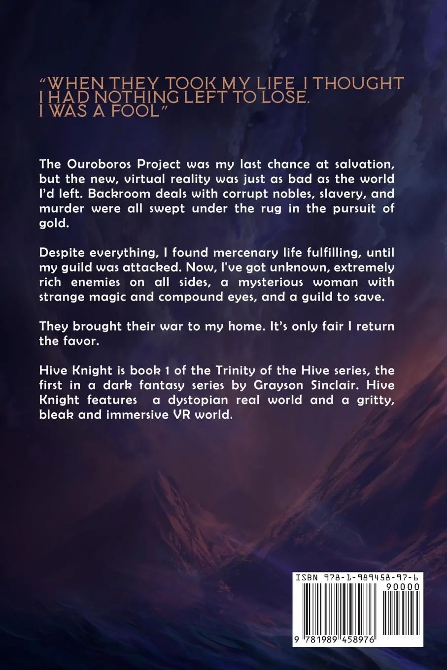 Rückseite: 9781989458976 | Hive Knight | A Dark Fantasy LitRPG | Grayson Sinclair | Taschenbuch