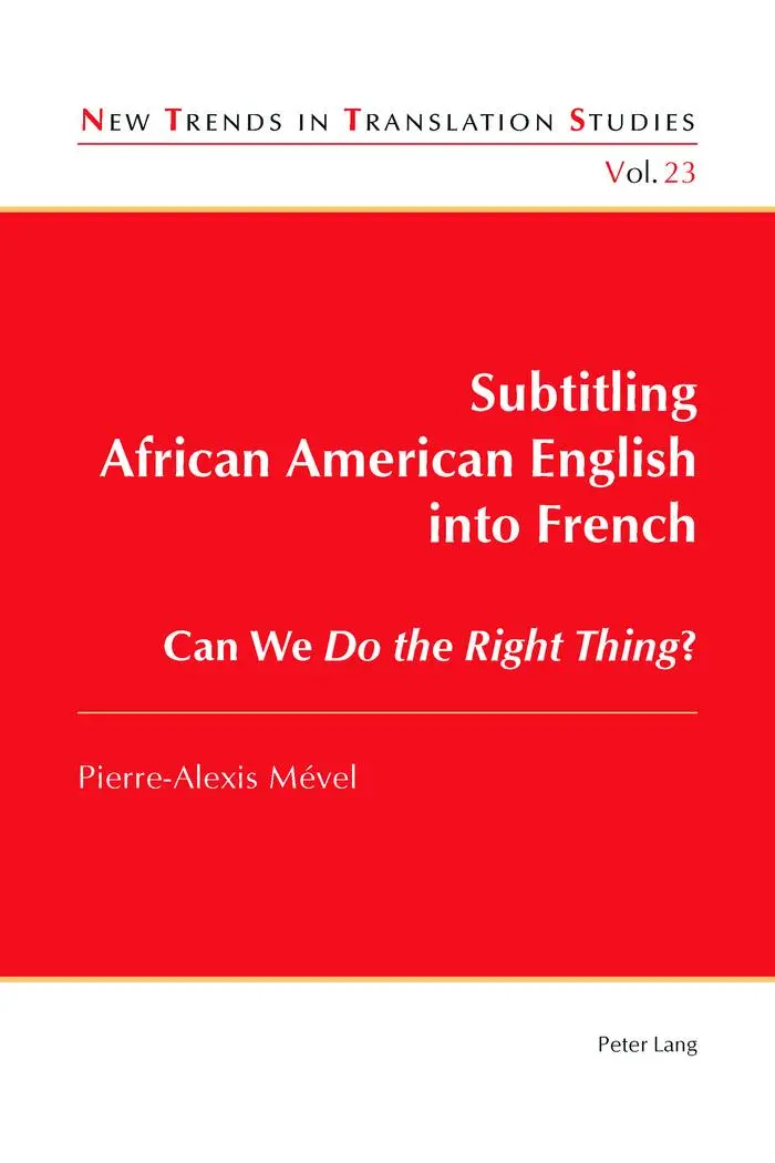 Cover: 9783034318976 | Subtitling African American English into French | Pierre-Alexis Mével