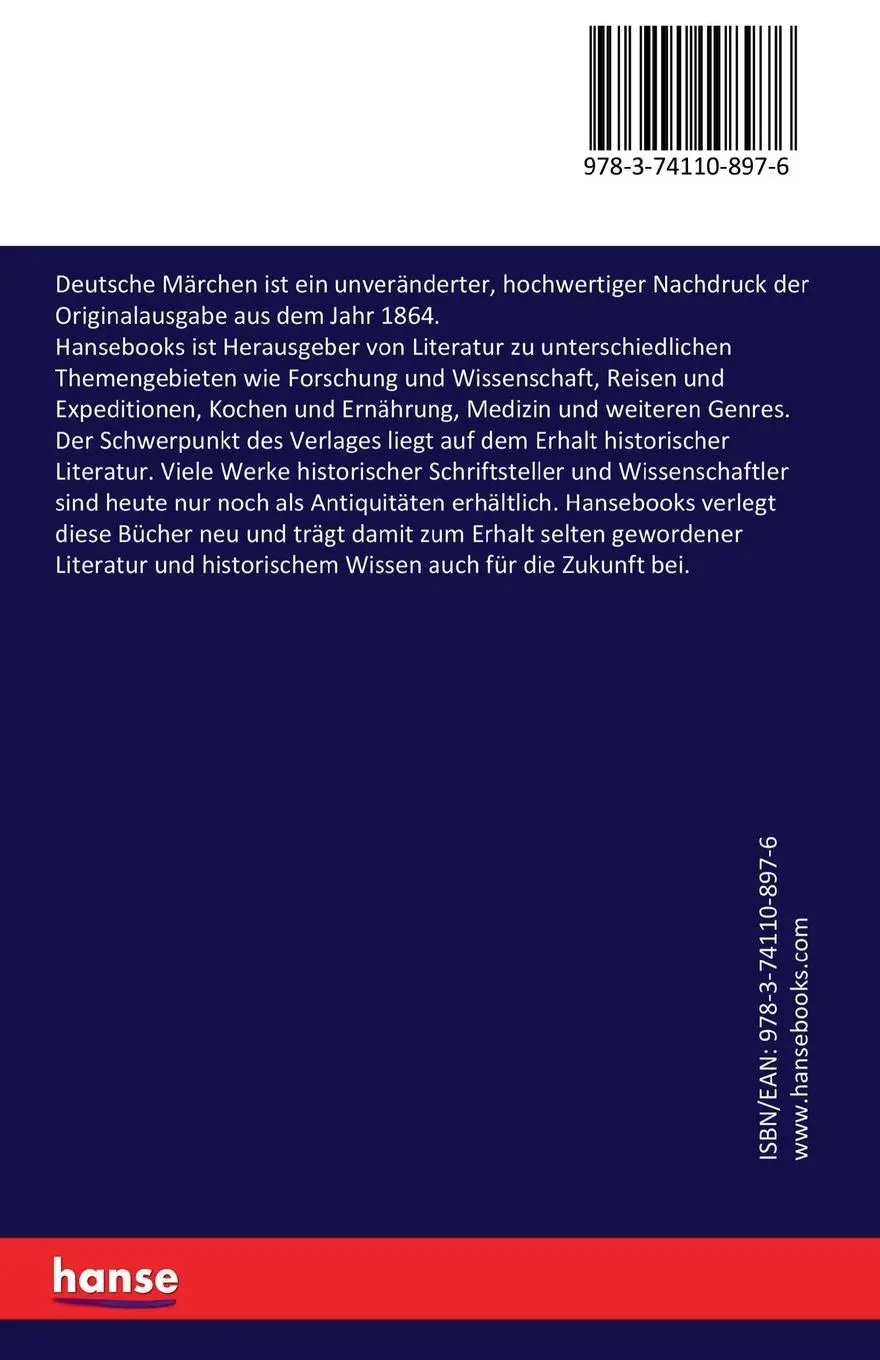 Rückseite: 9783741108976 | Deutsche Märchen | Karl Joseph Simrock | Taschenbuch | 384 S. | 2020