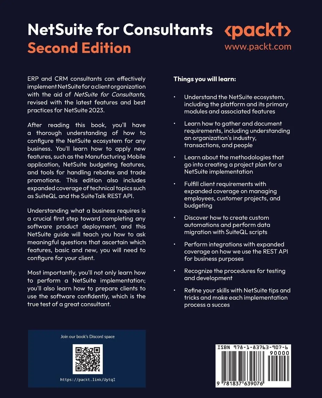 Rückseite: 9781837639076 | NetSuite for Consultants - Second Edition | Peter Ries | Taschenbuch