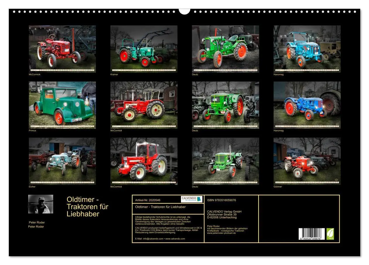 Bild: 9783516059076 | Oldtimer - Traktoren für Liebhaber (Wandkalender 2026 DIN A2 quer),...