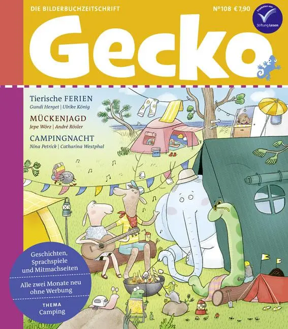 Cover: 9783911209076 | Gecko Kinderzeitschrift Band 108 | Thema: Camping und Zelten | Buch