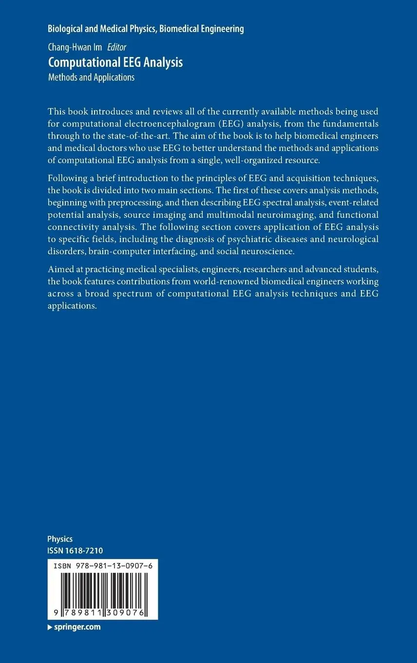 Rückseite: 9789811309076 | Computational EEG Analysis | Methods and Applications | Chang-Hwan Im