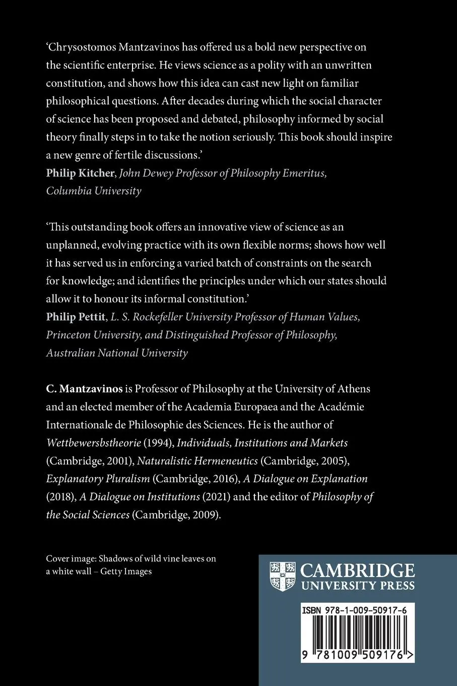 Rückseite: 9781009509176 | The Constitution of Science | C. Mantzavinos | Taschenbuch | Paperback