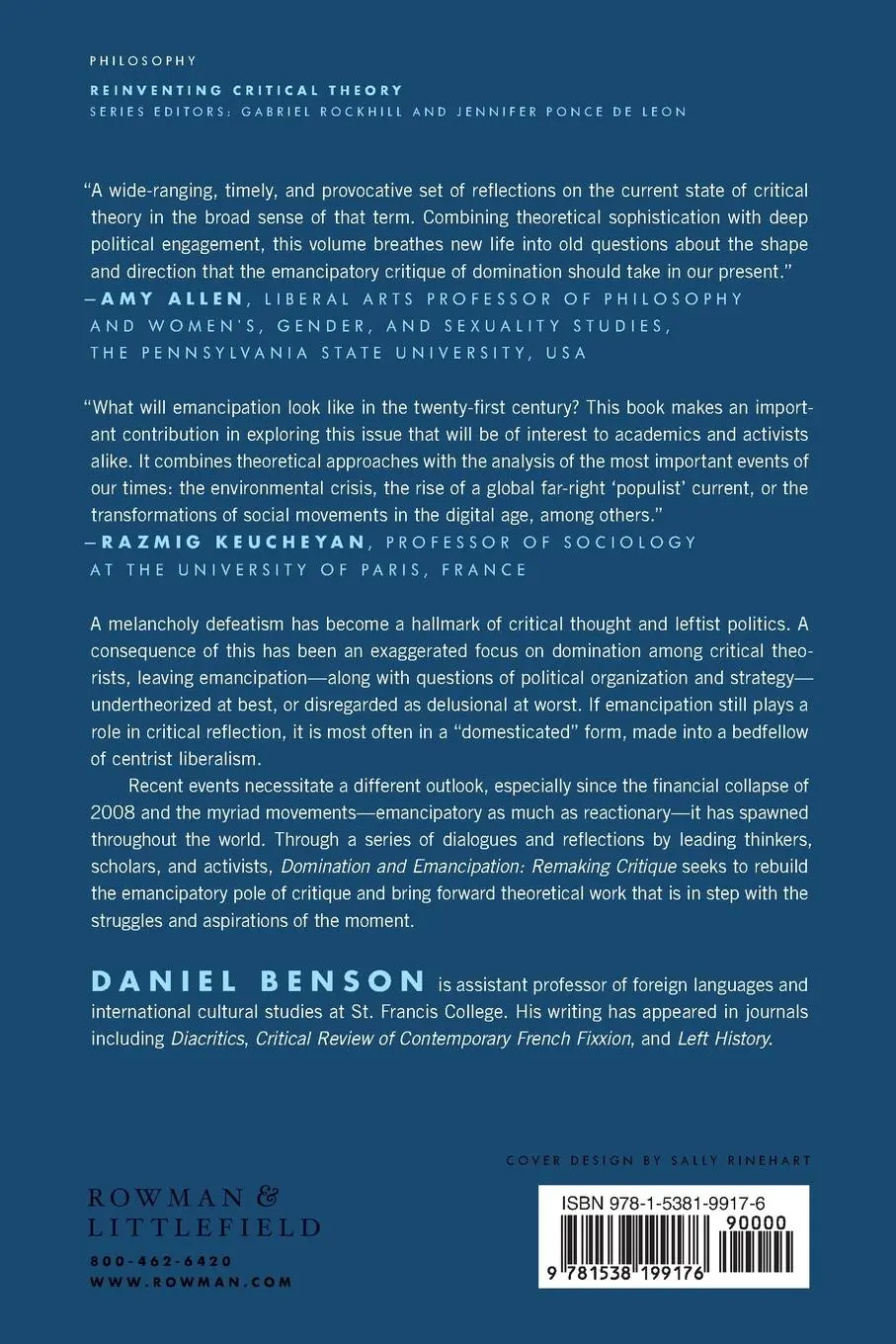 Rückseite: 9781538199176 | Domination and Emancipation | Remaking Critique | Boltanski (u. a.)