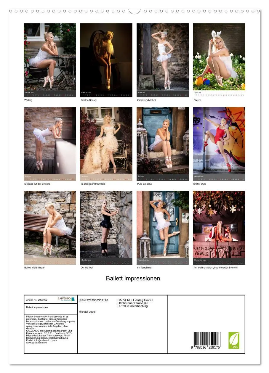 Bild: 9783516359176 | Ballett Impressionen (Wandkalender 2026 DIN A2 hoch), CALVENDO...