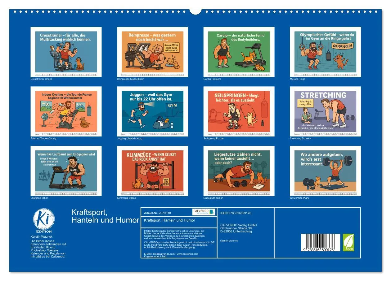 Bild: 9783516599176 | Kraftsport, Hanteln und Humor (hochwertiger Premium Wandkalender...