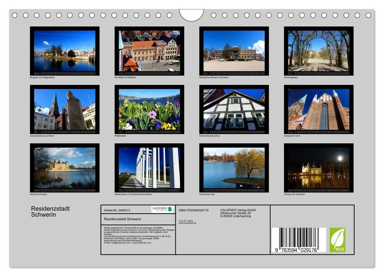 Bild: 9783594029176 | Residenzstadt Schwerin (Wandkalender 2027 DIN A4 quer), CALVENDO...