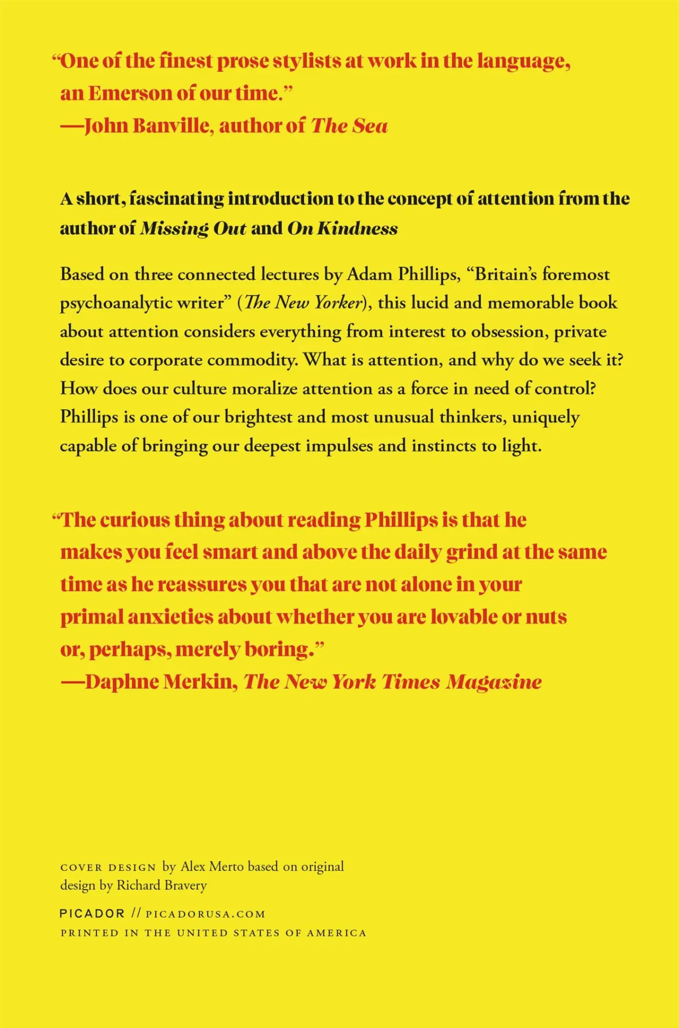 Rückseite: 9780374539276 | Attention Seeking | Adam Phillips | Taschenbuch | Englisch | 2022