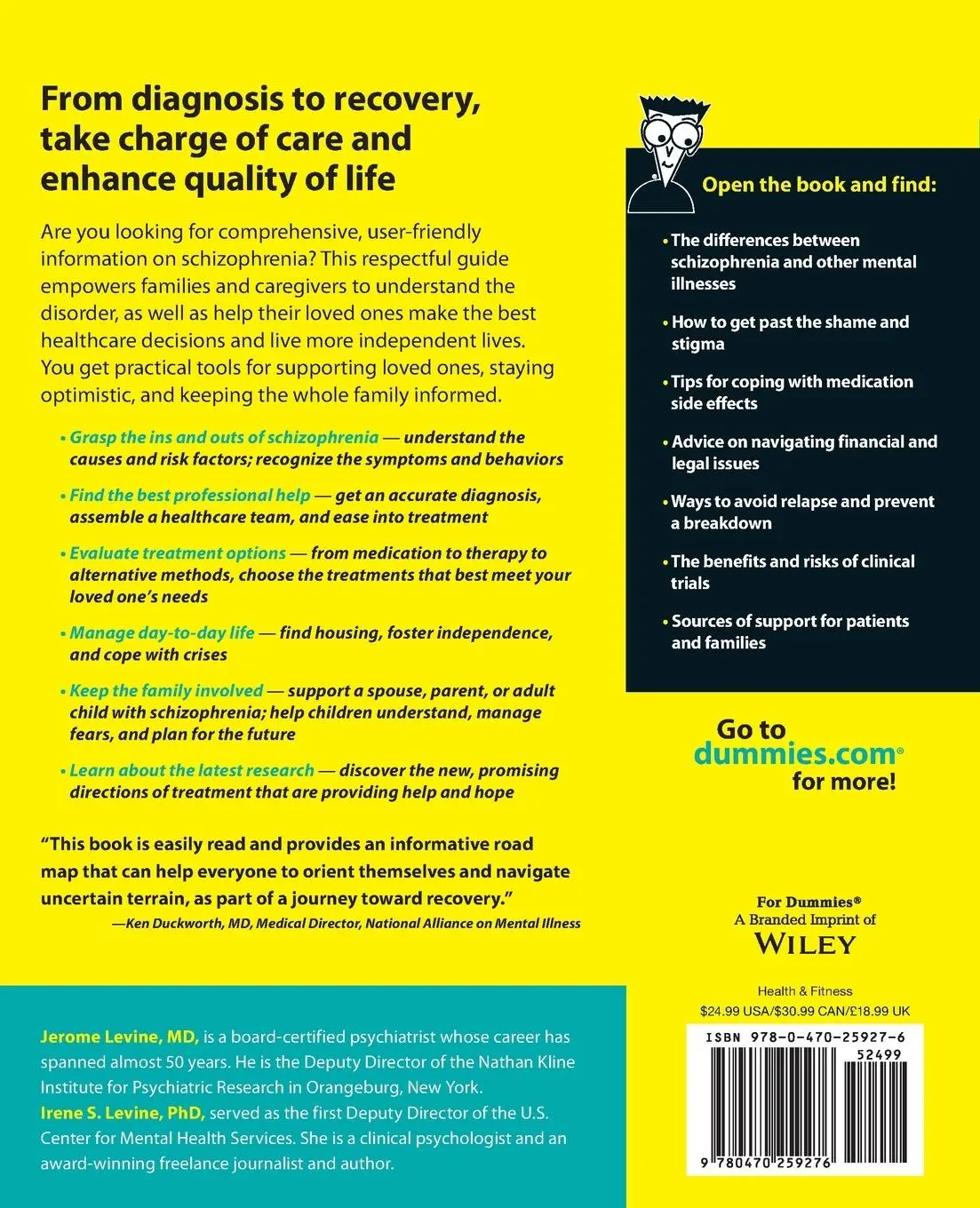 Rückseite: 9780470259276 | Schizophrenia for Dummies | Jerome Levine (u. a.) | Taschenbuch | 2008