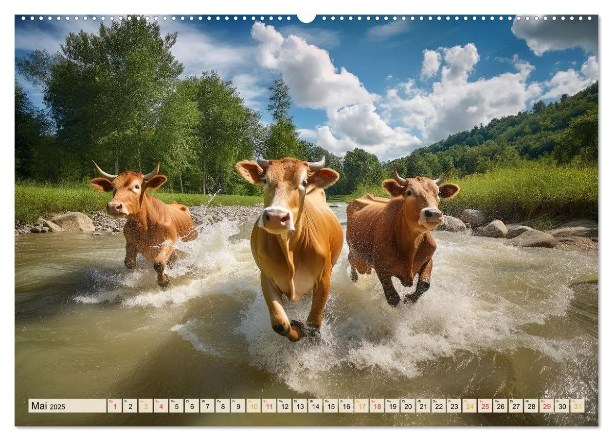 Bild: 9783383909276 | Kühe - liebenswerte Rindviecher (Wandkalender 2025 DIN A2 quer),...