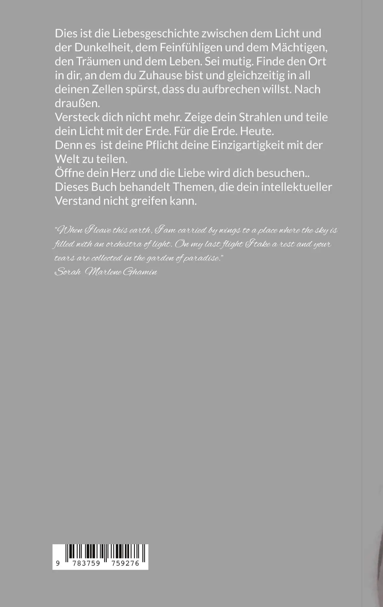 Rückseite: 9783759759276 | Unter meiner Haut | die Geschichte meiner Seele | Sorah Marlene Ghamin
