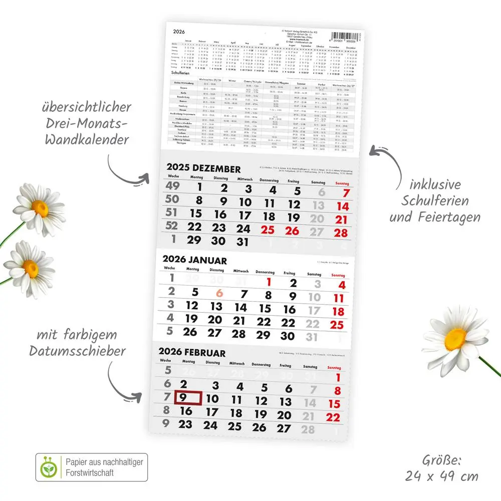 Bild: 4251901509376 | Trötsch Dreimonatskalender Drei-Monatskalender 2026 | KG | Kalender