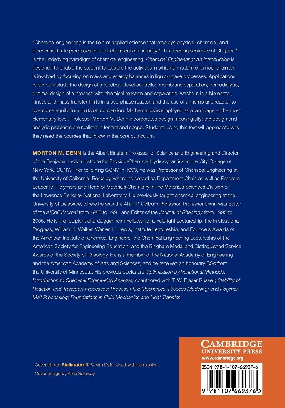 Rückseite: 9781107669376 | Chemical Engineering | An Introduction | Morton M. Denn | Taschenbuch