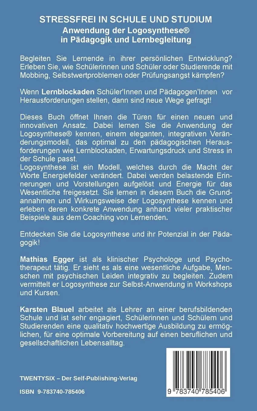 Rückseite: 9783740769376 | Stressfrei in Schule und Studium | Mathias Egger (u. a.) | Taschenbuch