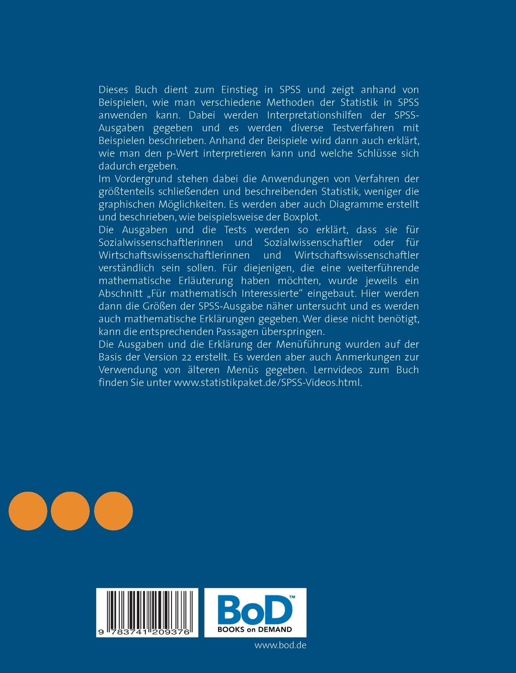 Rückseite: 9783741209376 | Einstieg in die Datenanalyse mit SPSS | Marco Schuchmann | Taschenbuch