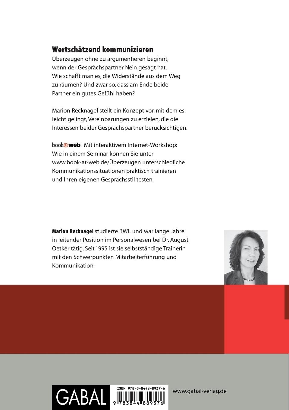 Rückseite: 9783844889376 | Überzeugen ohne zu argumentieren | So gelingt Win-Win-Kommunikation