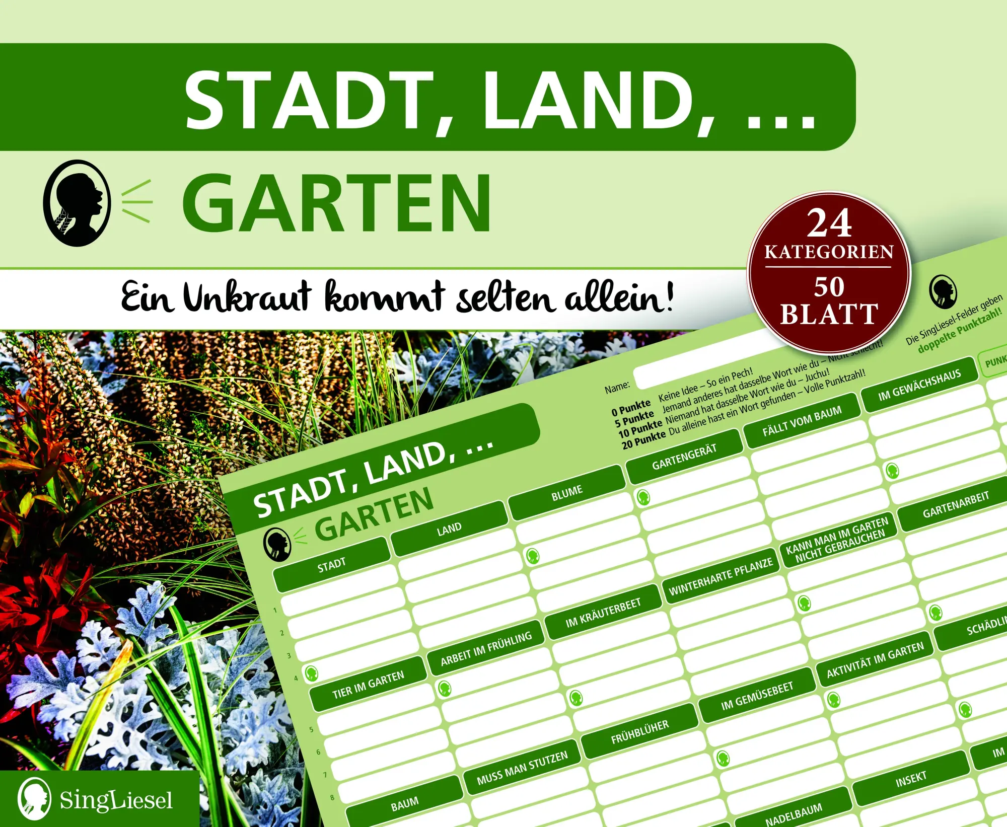 Cover: 4280000809476 | Stadt, Land, Garten | Singliesel | Spiel | Rätsel-Spiel, Stadt, Land