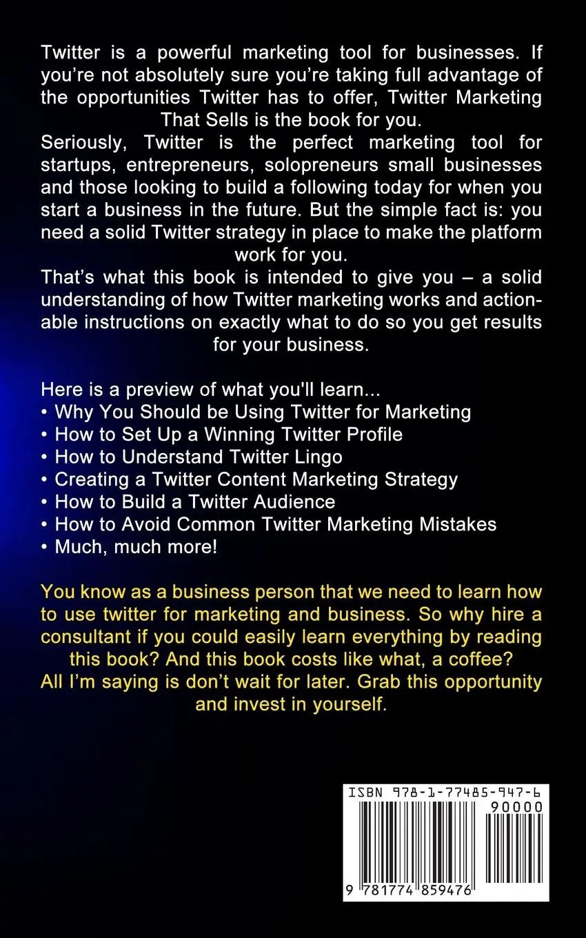 Rückseite: 9781774859476 | Twitter Marketing | Paul Mitchell | Taschenbuch | Englisch | 2022