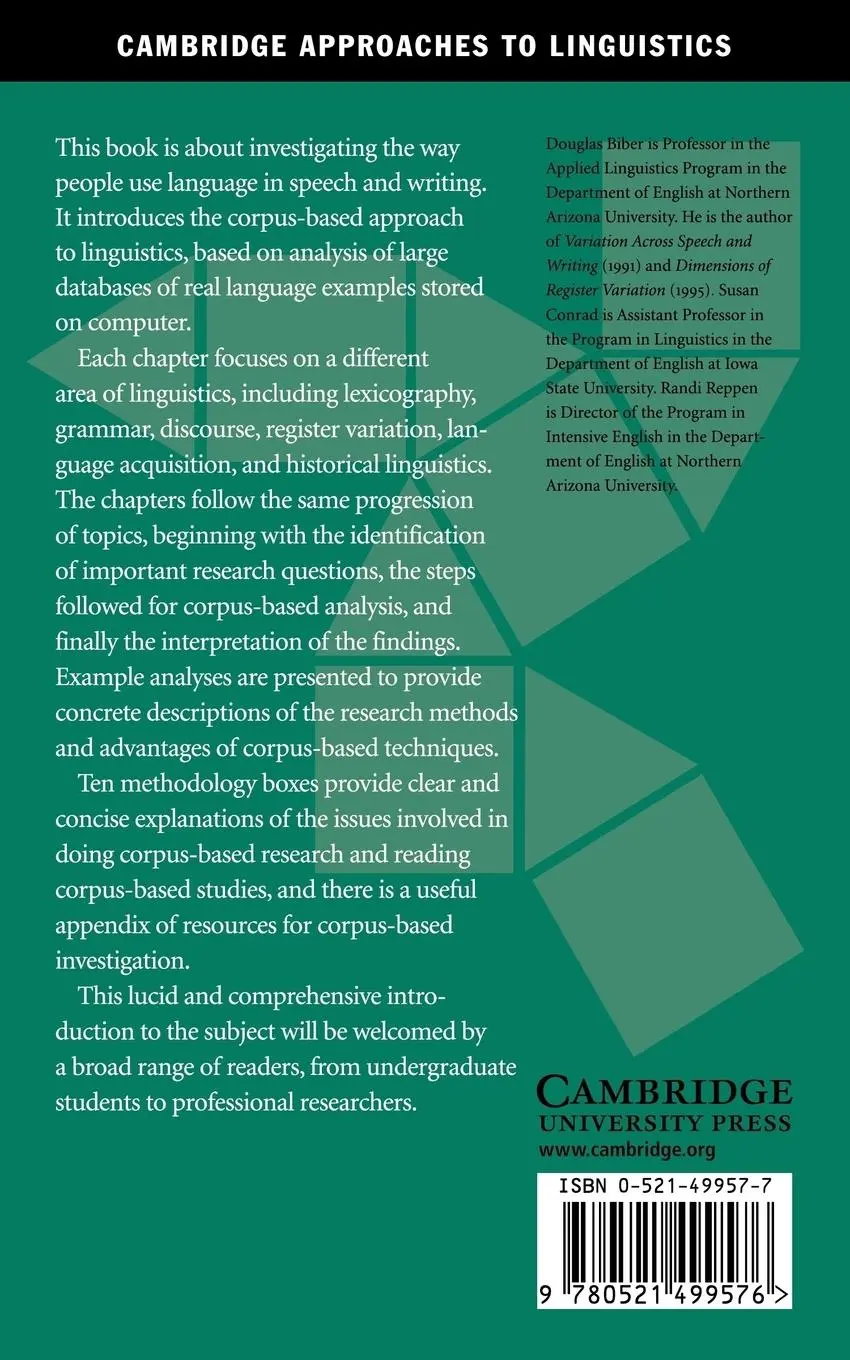 Rückseite: 9780521499576 | Corpus Linguistics | Investigating Language Structure and Use | Buch