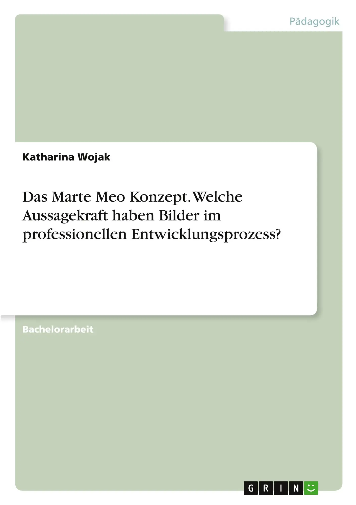 Cover: 9783389159576 | Das Marte Meo Konzept. Welche Aussagekraft haben Bilder im...