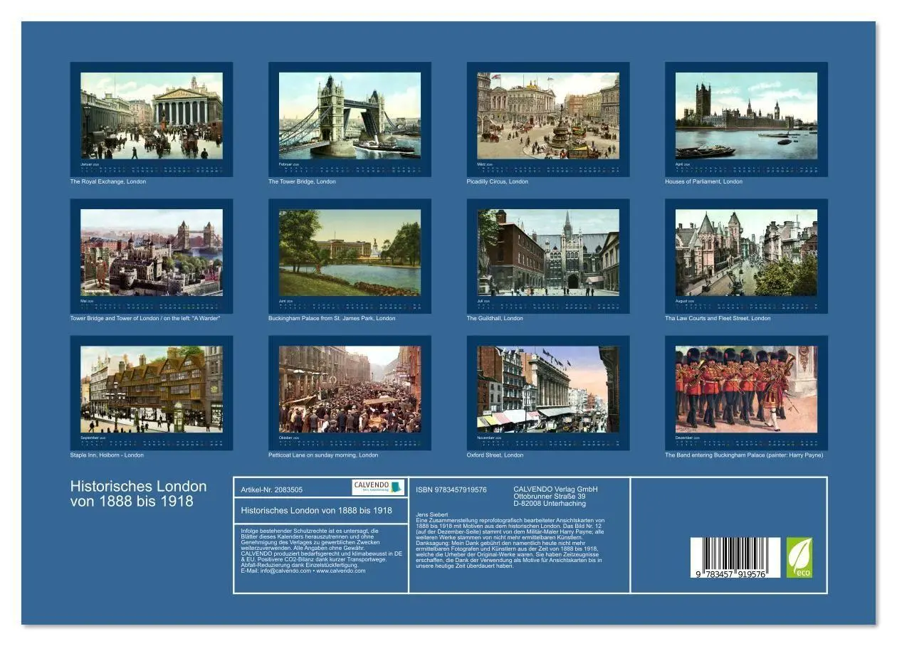 Bild: 9783457919576 | Historisches London von 1888 bis 1918 (Wandkalender 2026 DIN A3...