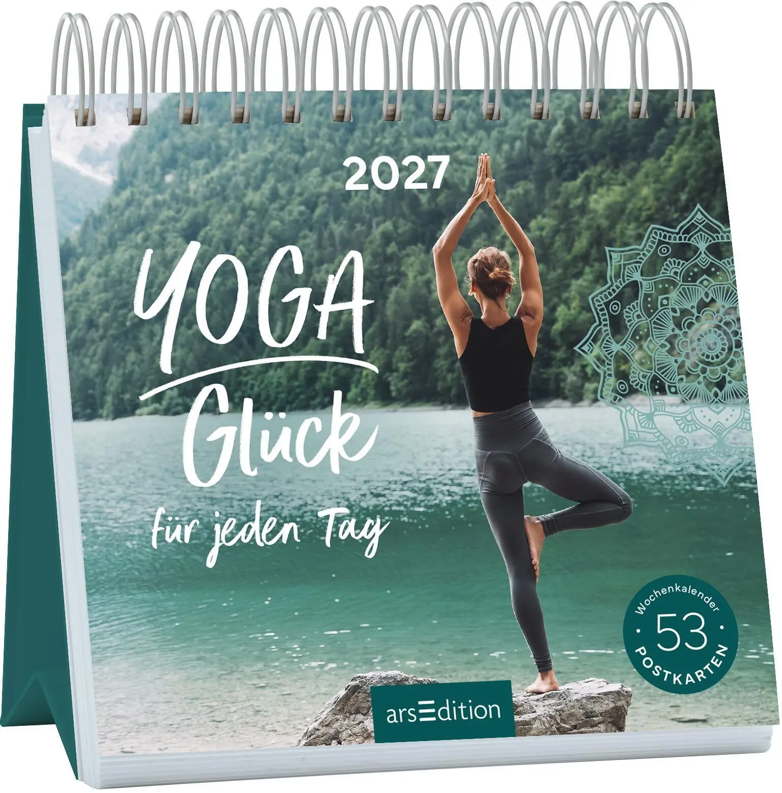 Cover: 4014489139676 | Postkartenkalender Yogaglück für jeden Tag 2027 | Kalender | 108 S.