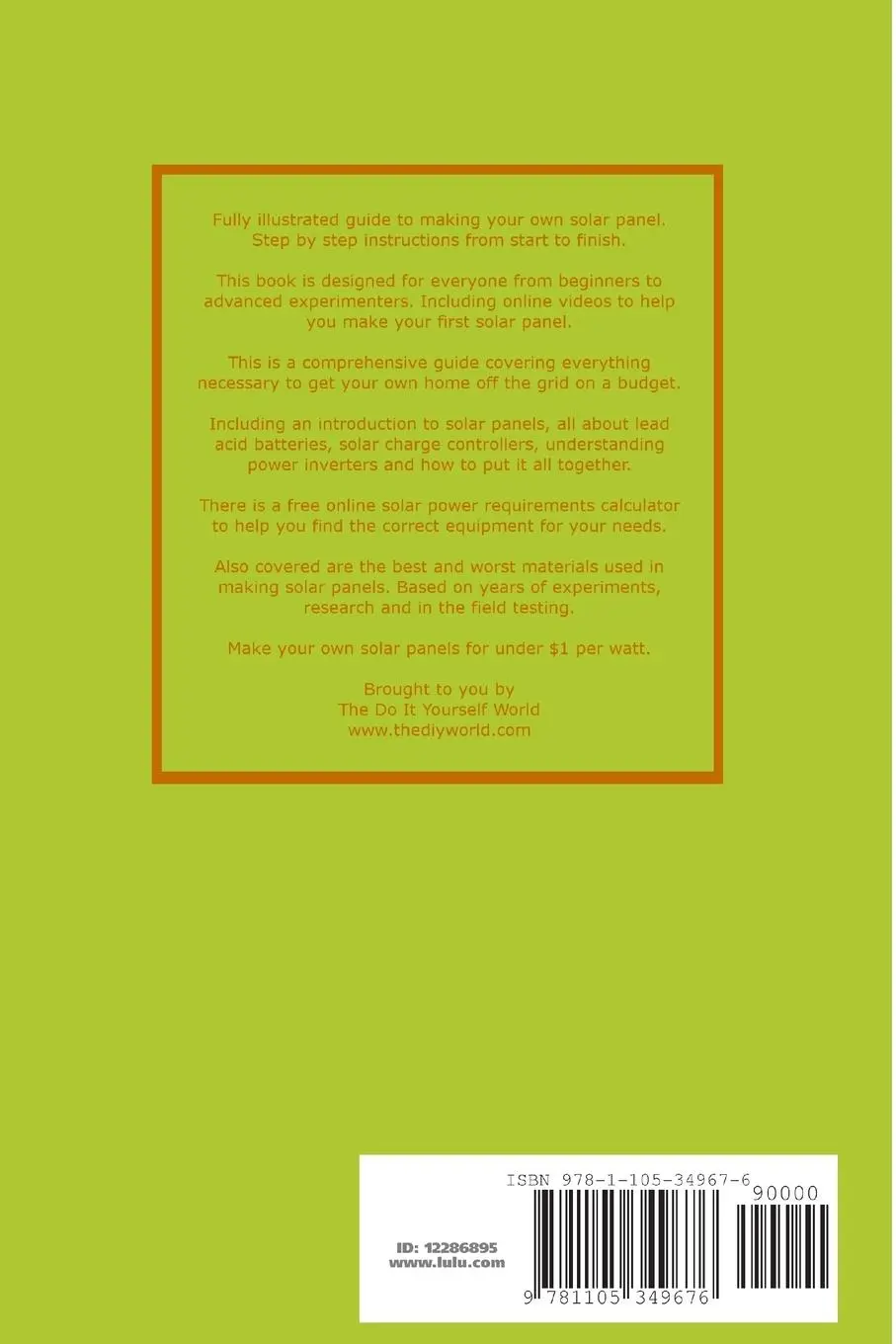 Rückseite: 9781105349676 | The Complete DIY Solar Panel Guide | Troy Reid | Taschenbuch | 2011