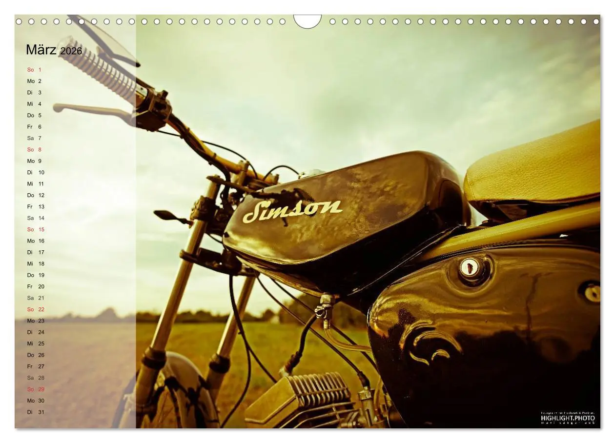 Bild: 9783516099676 | Simson S51 (Wandkalender 2026 DIN A3 quer), CALVENDO Monatskalender