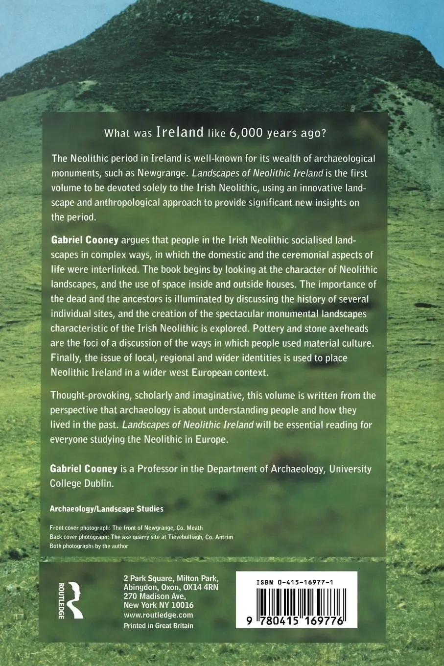 Rückseite: 9780415169776 | Landscapes of Neolithic Ireland | Gabriel Cooney | Taschenbuch | 1999