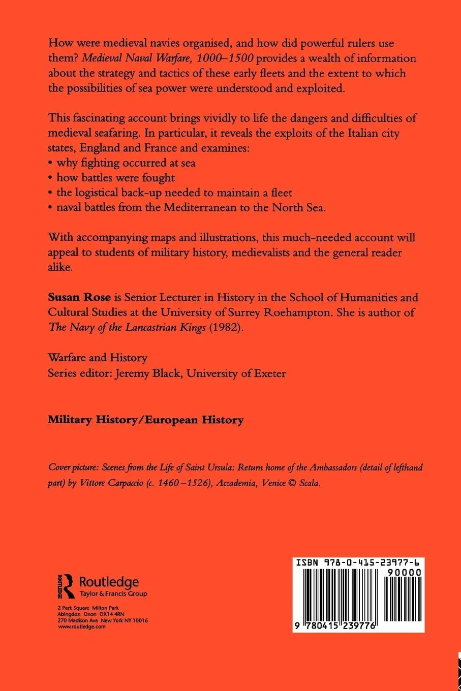 Rückseite: 9780415239776 | Medieval Naval Warfare 1000-1500 | Susan Rose | Taschenbuch | Englisch