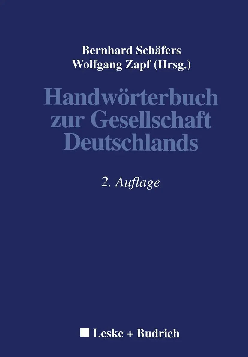 Cover: 9783322949776 | Handwörterbuch zur Gesellschaft Deutschlands | Wolfgang Zapf (u. a.)