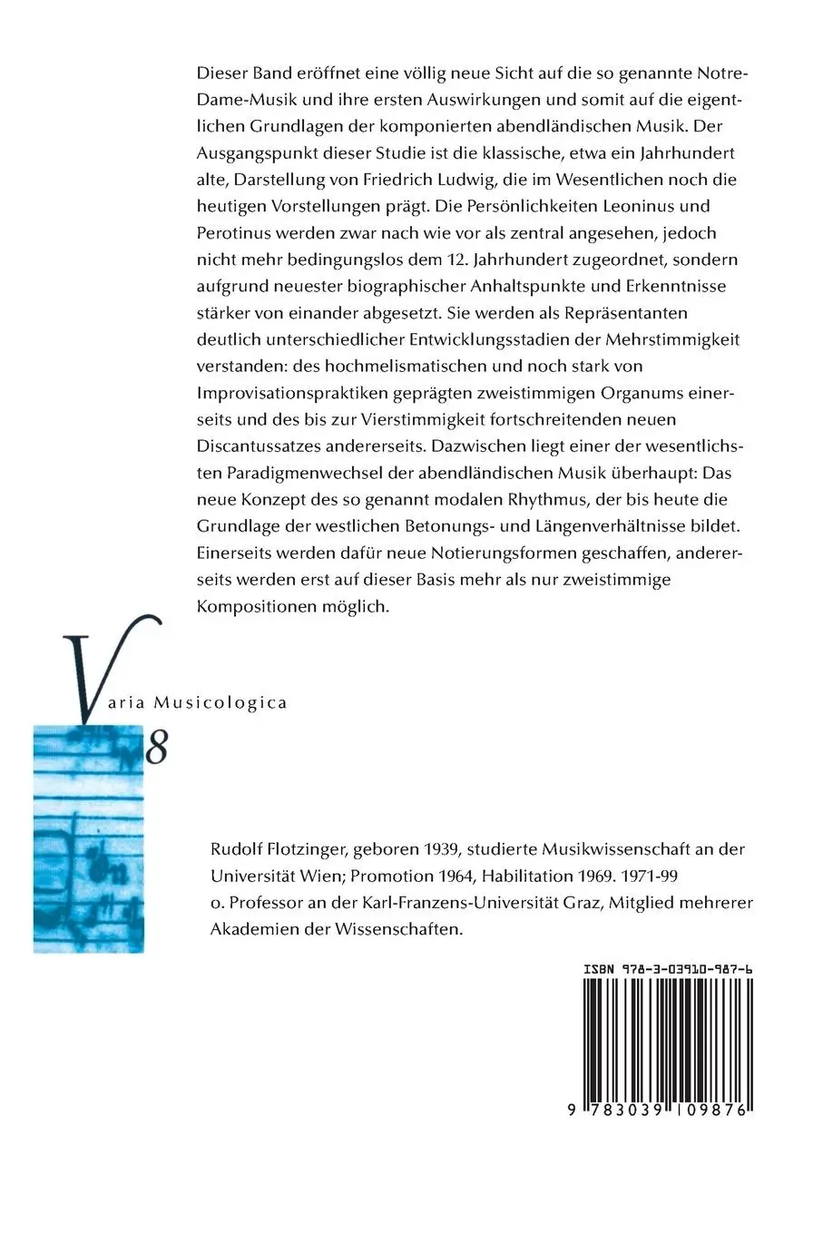 Rückseite: 9783039109876 | Von Leonin zu Perotin | Rudolf Flotzinger | Taschenbuch | 506 S.