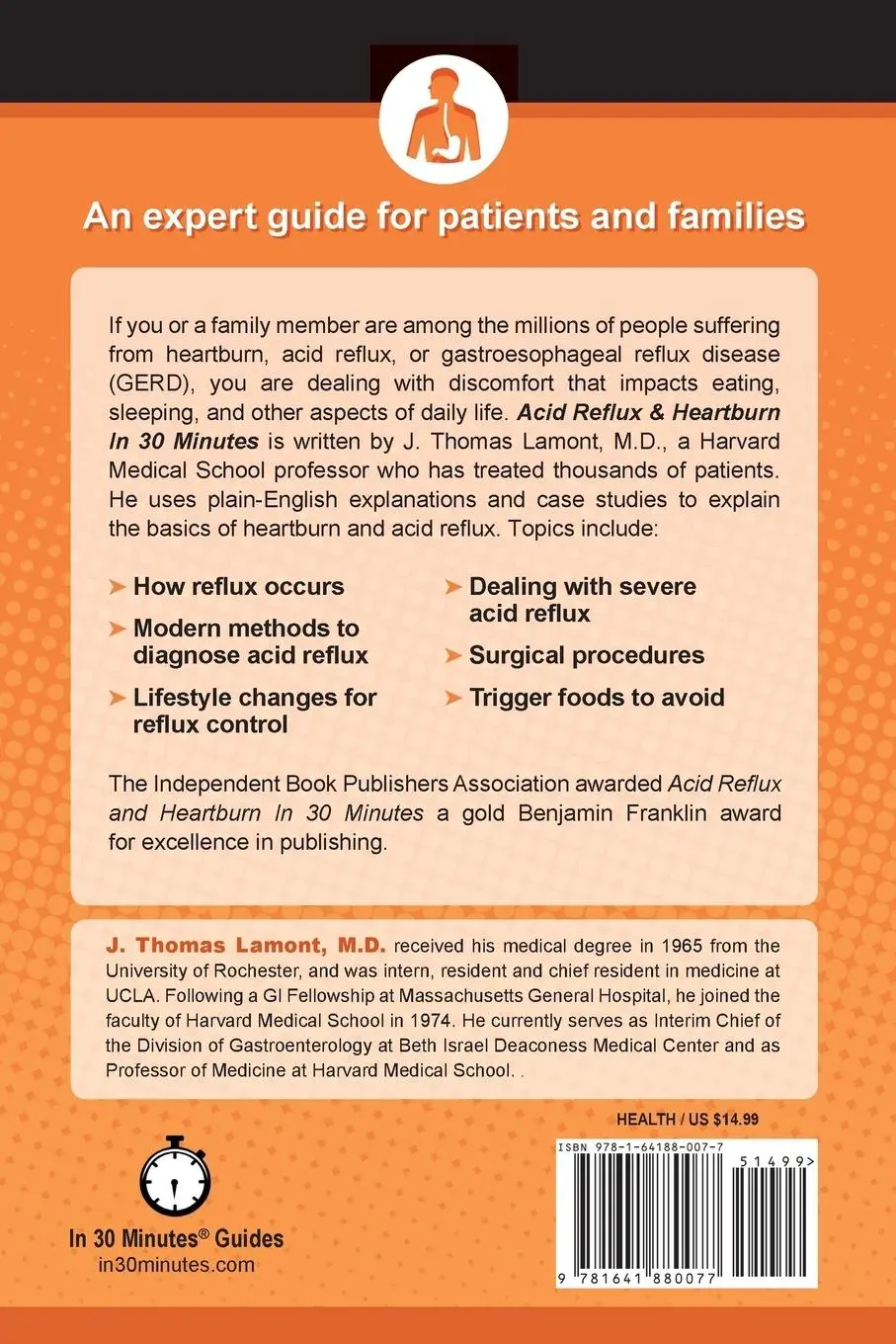 Rückseite: 9781641880077 | Acid Reflux &amp; Heartburn In 30 Minutes | M. D. J. Thomas Lamont | Buch