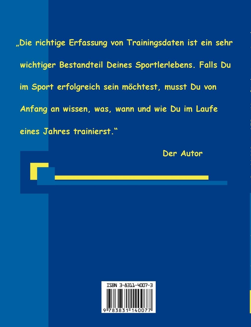 Rückseite: 9783831140077 | Trainingstagebuch für den jungen Sportler | Thomas Richter | Buch