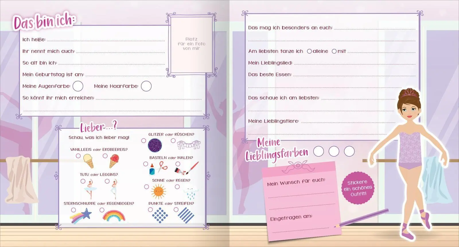 Bild: 4014489140177 | Sticker-Anziehpuppen - Mein Freundebuch (Ballerina) | Buch | 64 S.