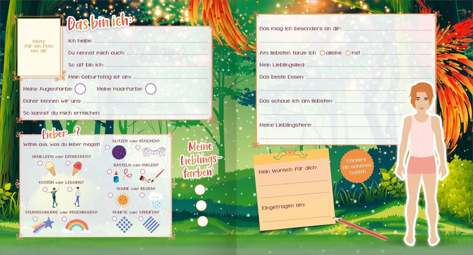 Bild: 4014489140177 | Sticker-Anziehpuppen - Mein Freundebuch (Ballerina) | Buch | 64 S.