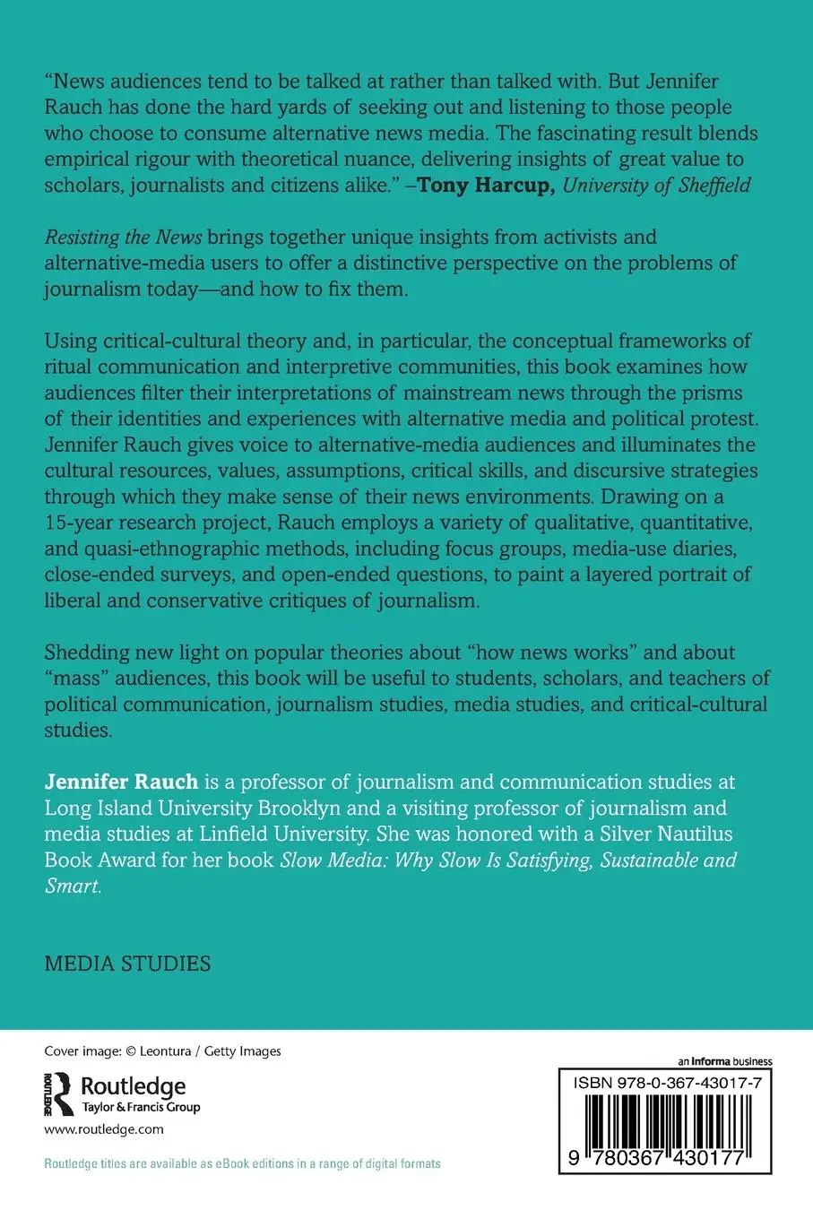 Rückseite: 9780367430177 | Resisting the News | Jennifer Rauch | Taschenbuch | Paperback | 2020