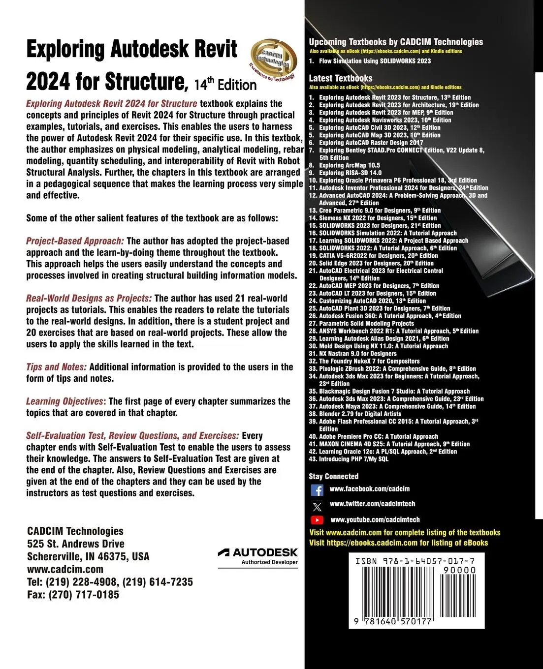 Rückseite: 9781640570177 | Exploring Autodesk Revit 2024 for Structure, 14th Edition | Buch