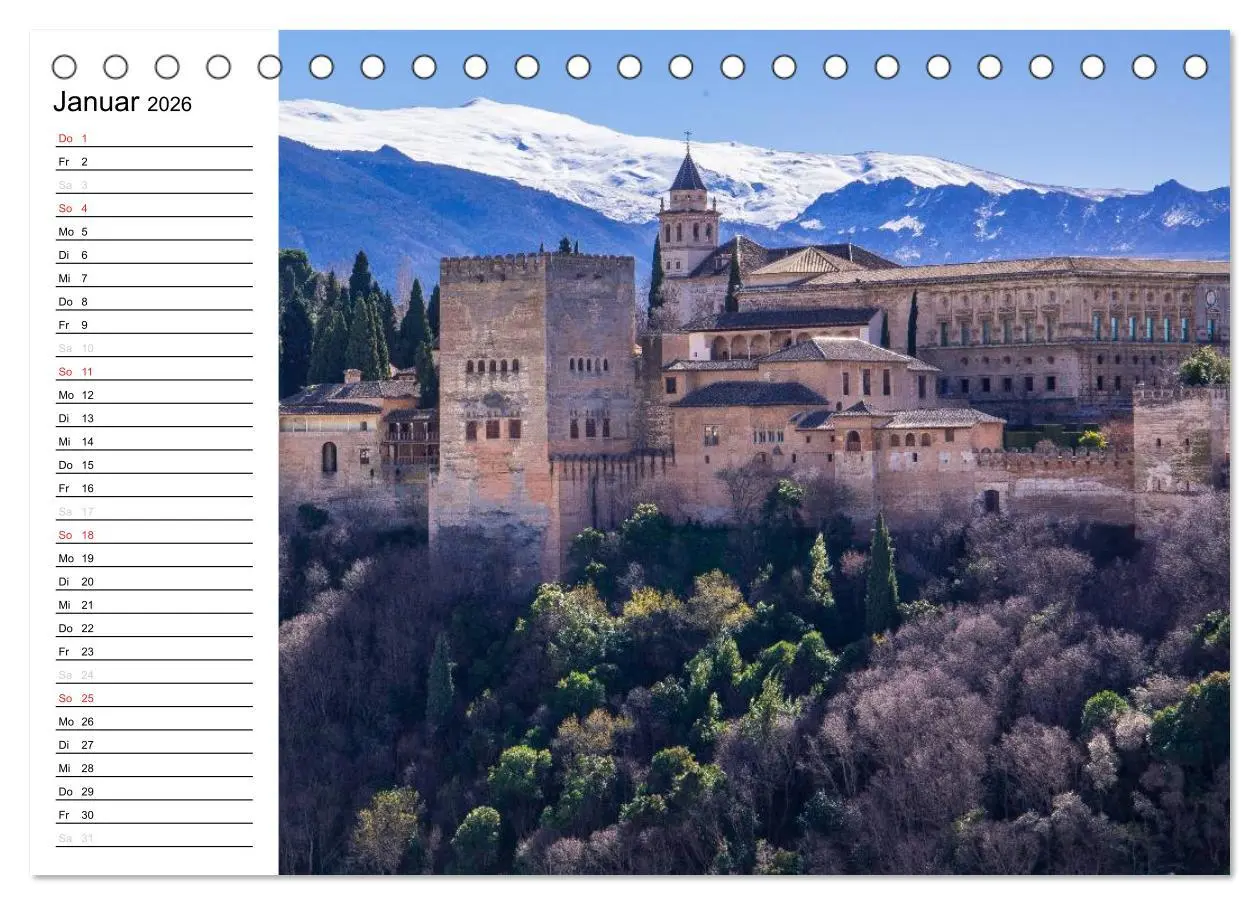 Bild: 9783516000177 | Andalusien (Tischkalender 2026 DIN A5 quer), CALVENDO Monatskalender