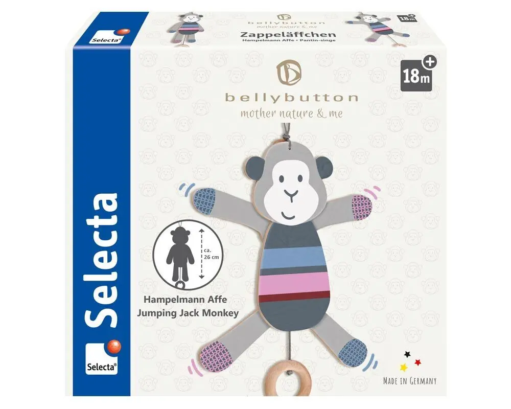 Cover: 4060848640277 | Zappeläffchen, Hampelmann Affe, 26 cm | Spielzeug | 2021 | Selecta