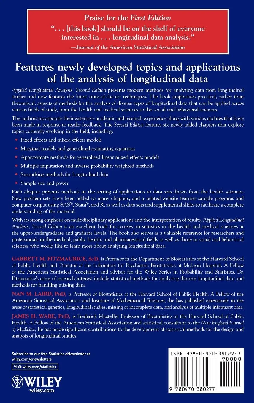 Rückseite: 9780470380277 | Applied Longitudinal Analysis | Garrett M Fitzmaurice (u. a.) | Buch