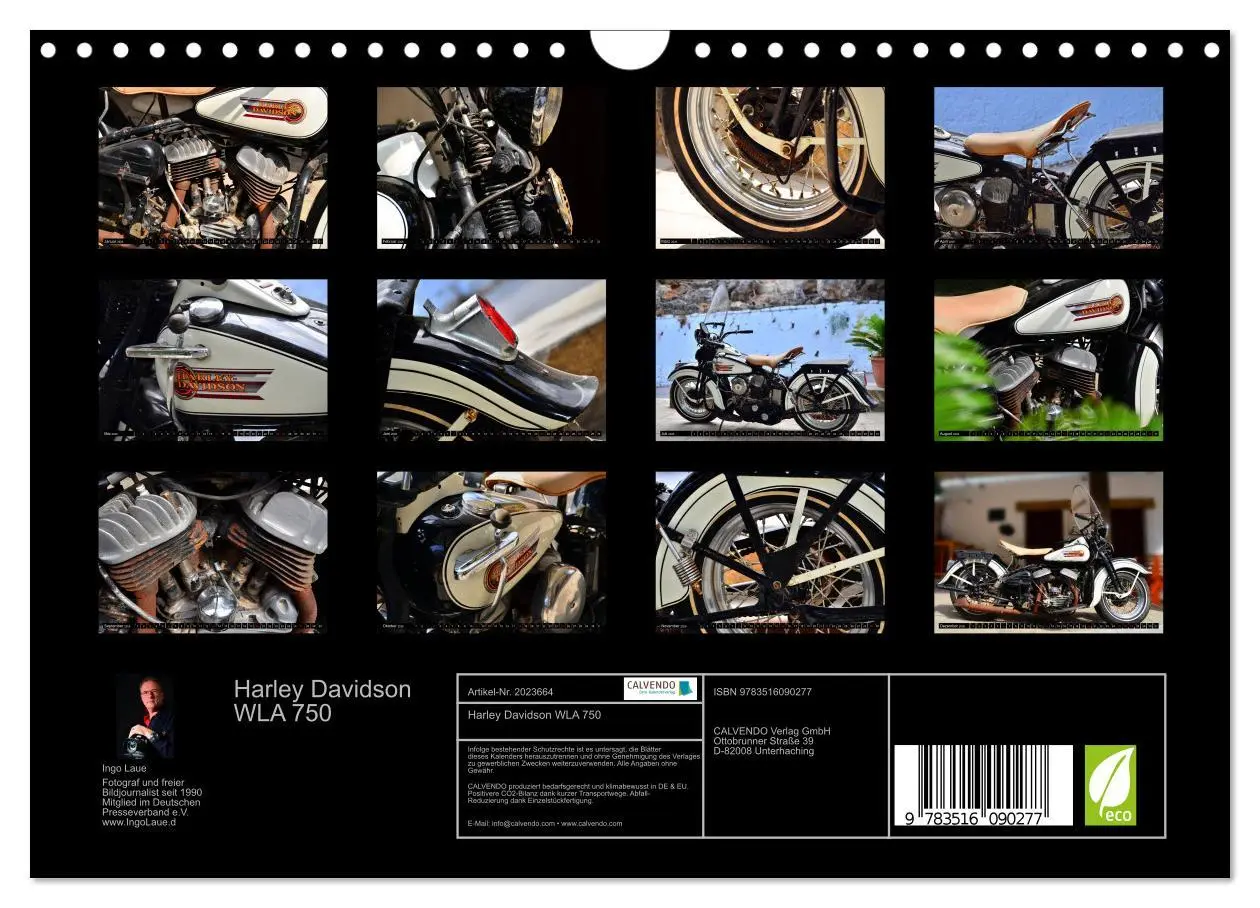 Bild: 9783516090277 | Harley Davidson WLA 750 (Wandkalender 2026 DIN A4 quer), CALVENDO...