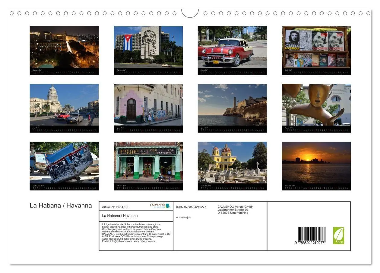 Bild: 9783594210277 | La Habana / Havanna (Wandkalender 2027 DIN A3 quer), CALVENDO...