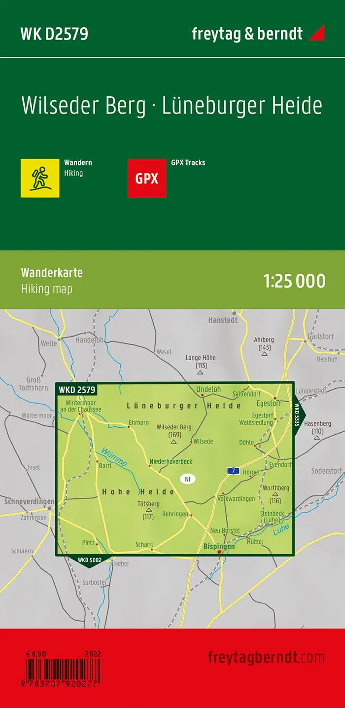 Rückseite: 9783707920277 | Wilseder Berg, Wanderkarte 1:25.000, freytag &amp; berndt, WK D2579 | KG