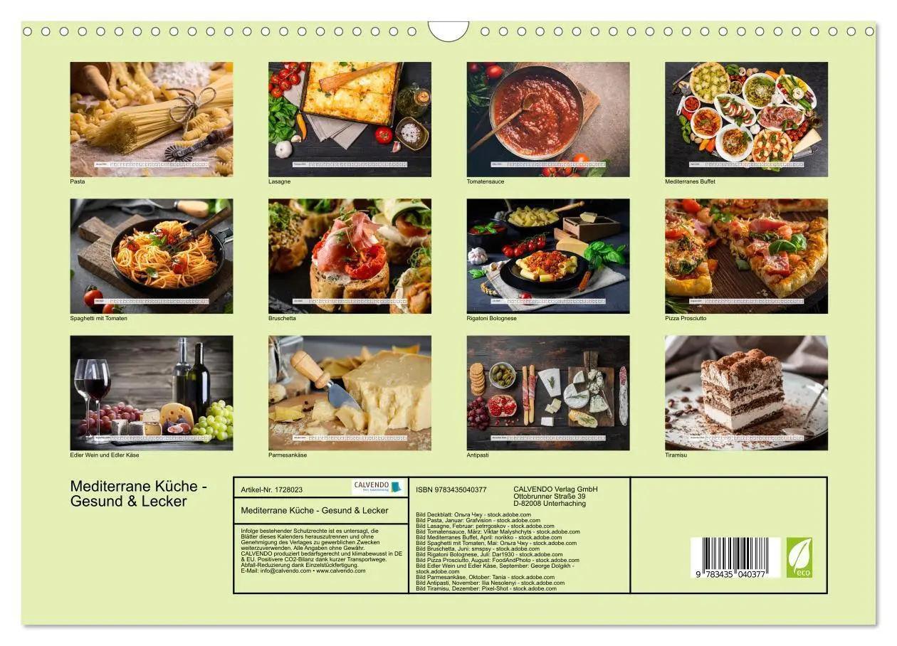 Bild: 9783435040377 | Mediterrane Küche - Gesund &amp; Lecker (Wandkalender 2025 DIN A3...