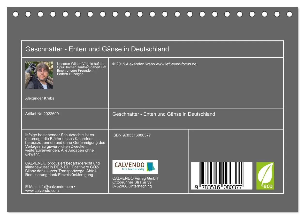 Bild: 9783516080377 | Geschnatter - Enten und Gänse in Deutschland (Tischkalender 2026...