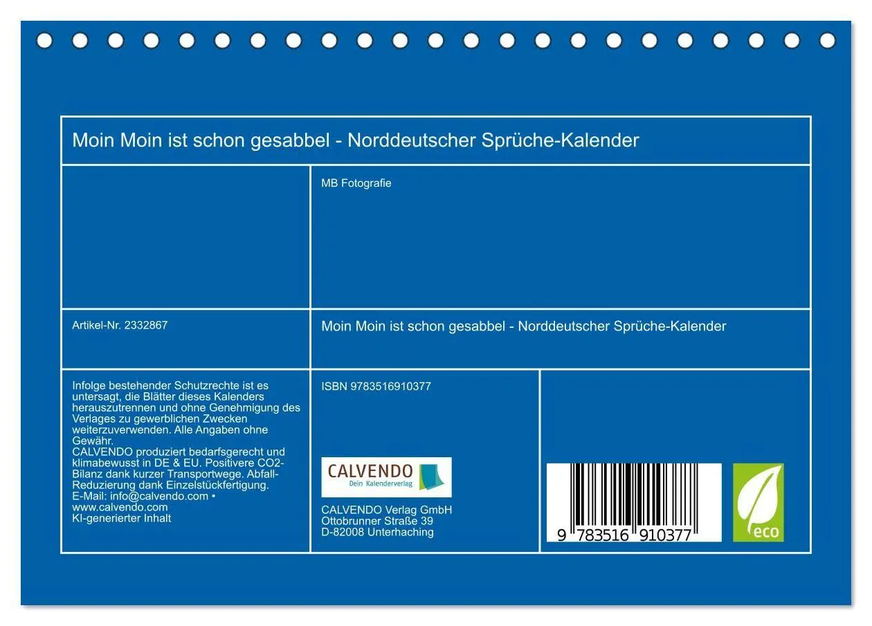 Bild: 9783516910377 | Moin Moin ist schon gesabbel - Norddeutscher Sprüche-Kalender...
